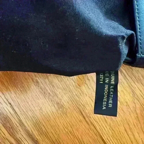 Giani Bernini Blue Leather Satchel Handbag Classic style long strap - Picture 15 of 15